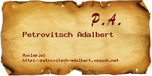 Petrovitsch Adalbert névjegykártya